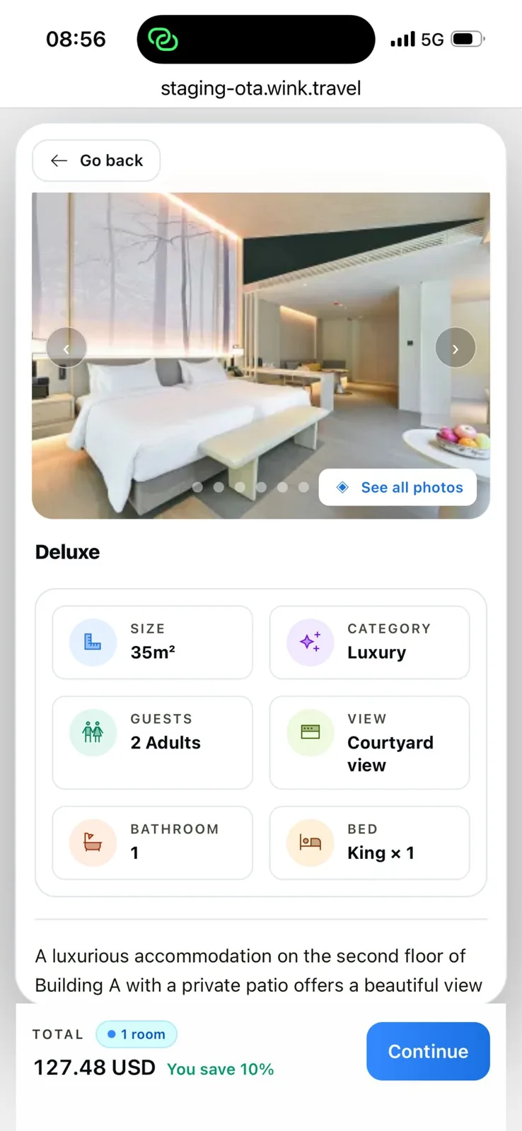 Mobile room details
