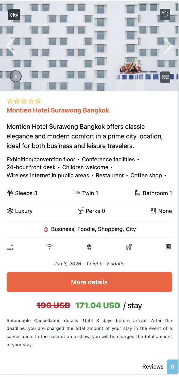 Traveliko dining & spa offers offer card